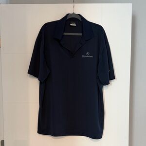 Nike Men's Polo Shirt in Navy with Mercedes-Benz Embroidered Logo